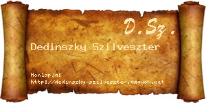 Dedinszky Szilveszter névjegykártya